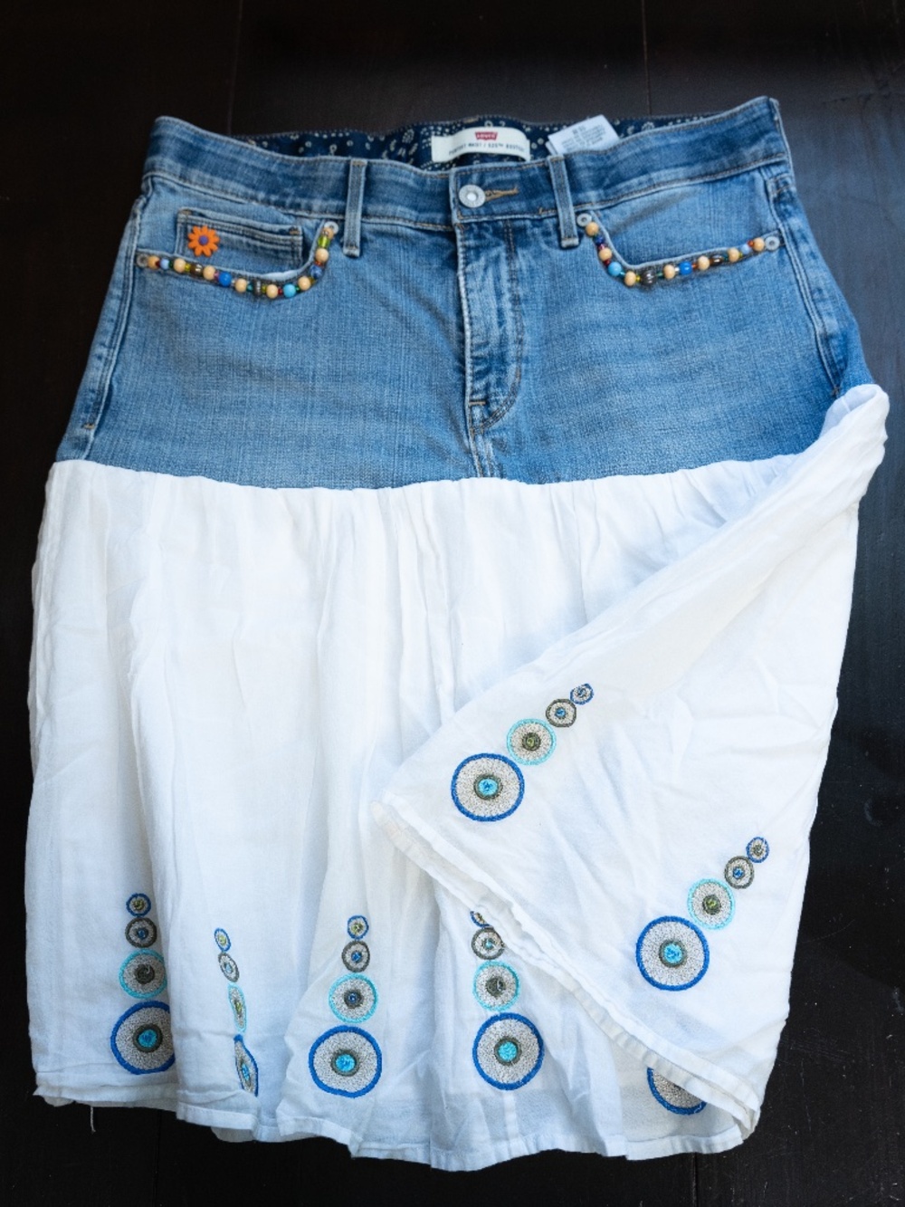 Rare vintage y2k beaded Levi's midi Skirt